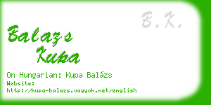 balazs kupa business card